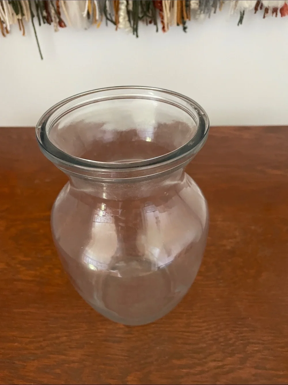 Clear glass vase medium size